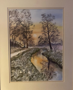 Elaine H, Hoar frost in winter morning, watercolour.jpeg
